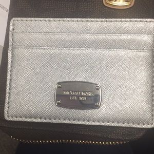 Michael Kors silver card holder
